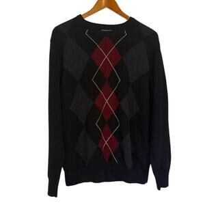 Vintage Alexander Julian Colours Sweater Men X Large Black Dad‎ Grandpa Argyle